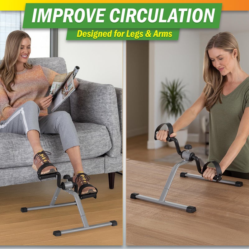 Wakeman Under-Desk Stationary Bike - Indoor Below-Desk Exercise Pedal Fitness Machine for Legs, Physical Therapy, and Calorie Burn by Wakeman (Black and Gray) - Image 5